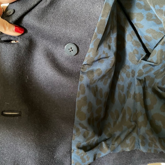 Juicy Couture small navy wool jacket with faux fur - Picture 7 of 8